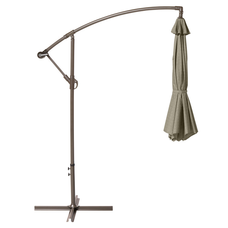 Moon Rock 10-Foot Cantilever Patio Umbrella with Gray Canopy