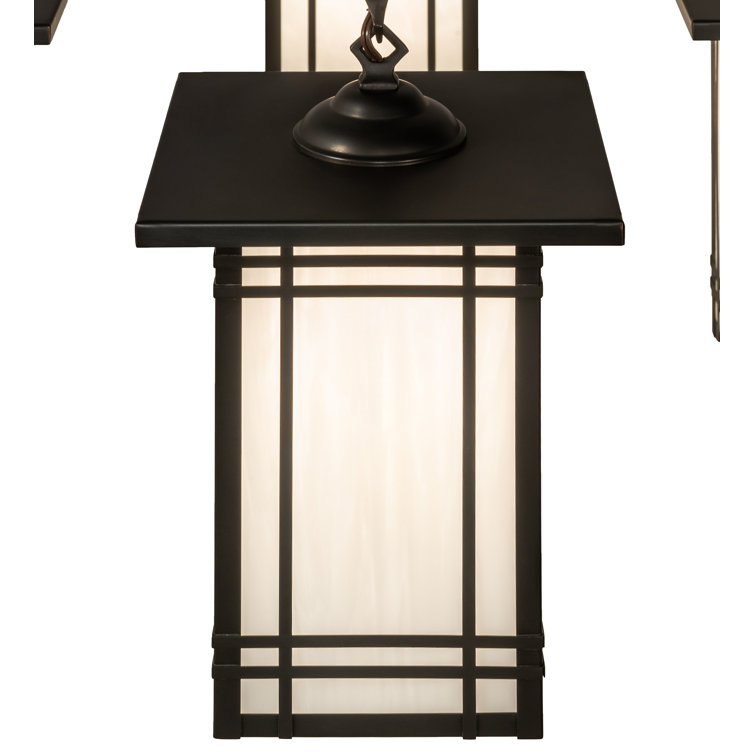 Prairie Mission White 4-Light Square Chandelier