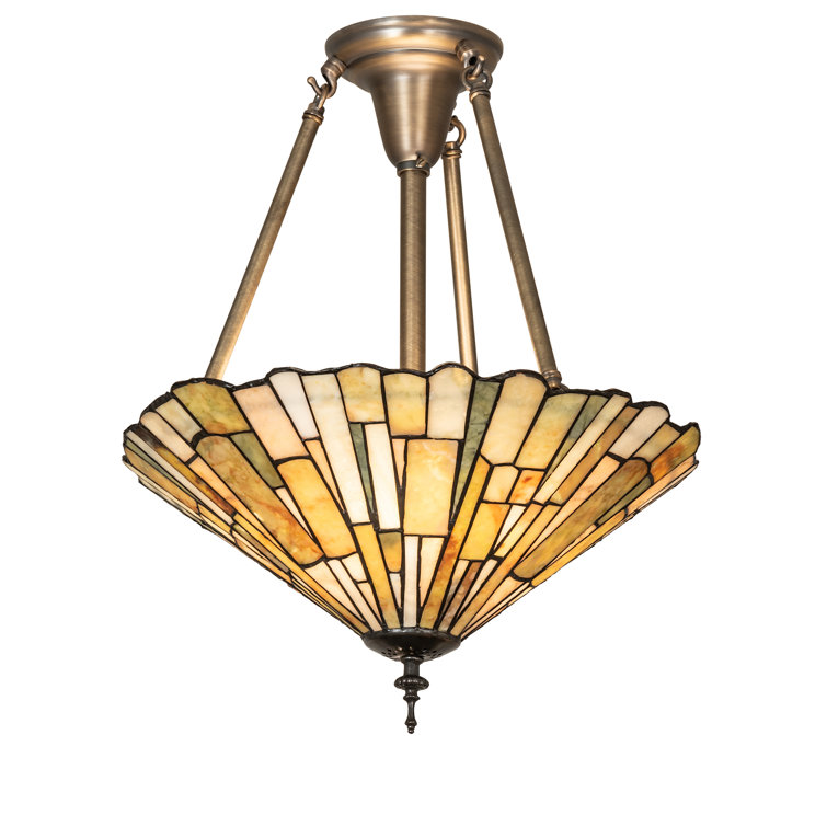 Delta Jadestone 21.5" Bronze Glass Semi-Flush Mount Light