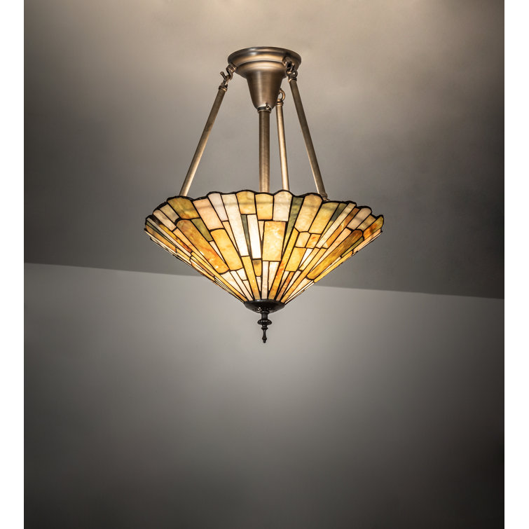 Delta Jadestone 21.5" Bronze Glass Semi-Flush Mount Light