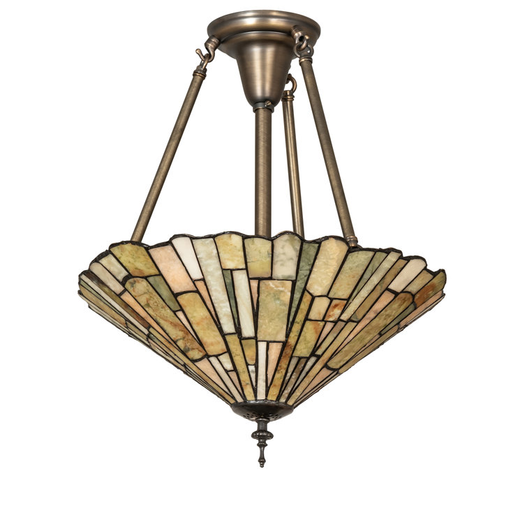 Delta Jadestone 21.5" Bronze Glass Semi-Flush Mount Light