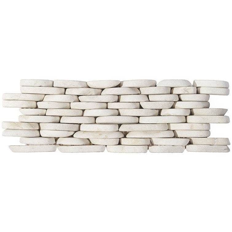 Natural White Slate Stacked Wall Mosaic Tile