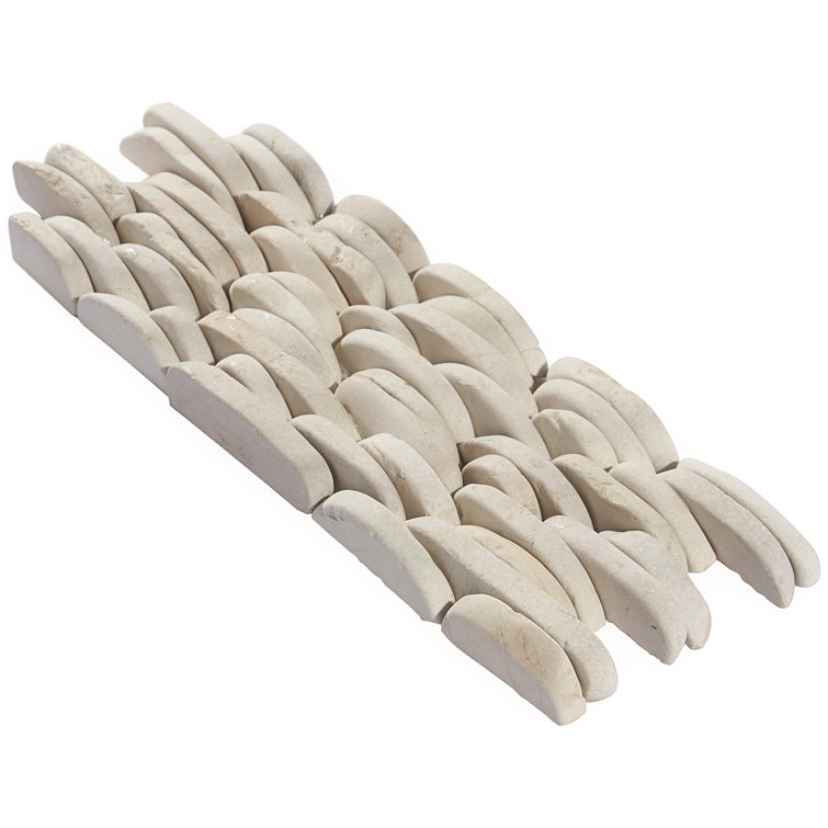 Natural White Slate Stacked Wall Mosaic Tile