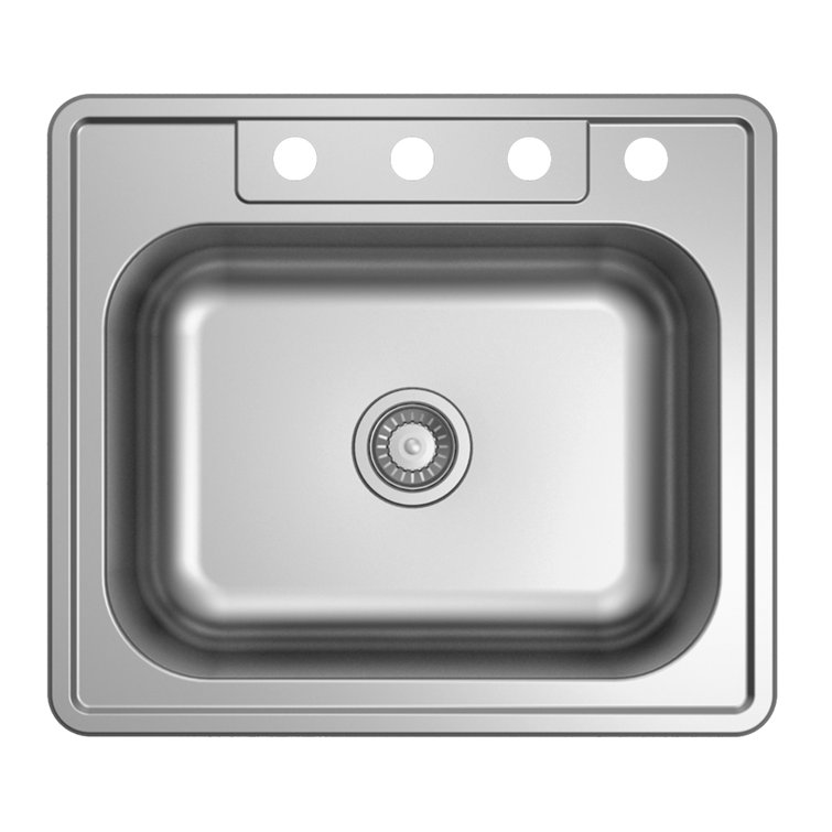 25'' Matte Stainless Steel Single Bowl Kitchen Sink