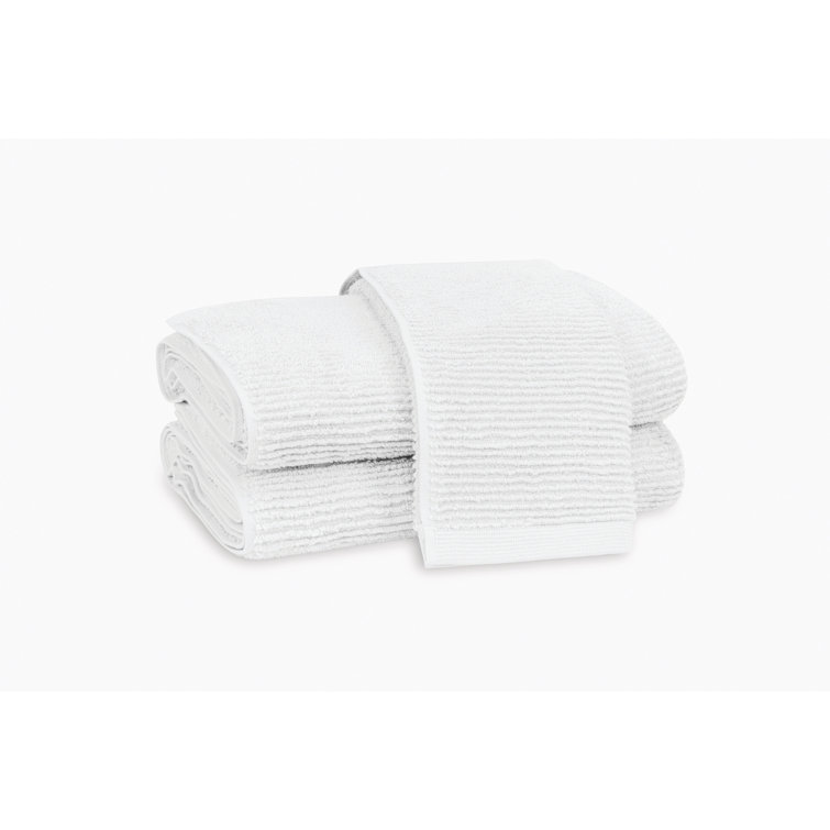 White Ribbed Cotton Hand Towel Set