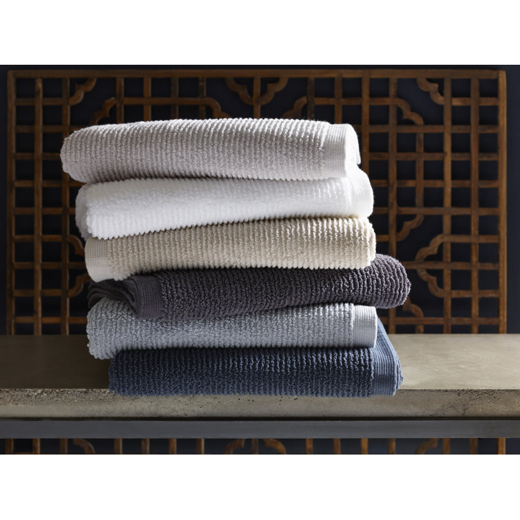 White Ribbed Cotton Hand Towel Set