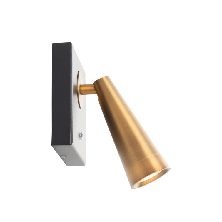 Arne Black and Aged Brass LED Swing Arm Wall Lamp