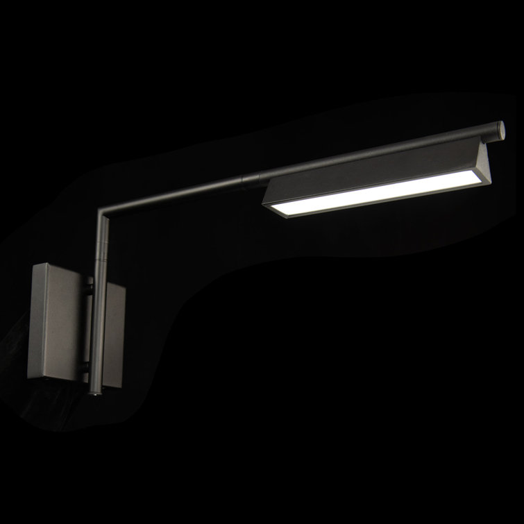 Hagert Black LED Swing Arm Wall Sconce with Dimmer