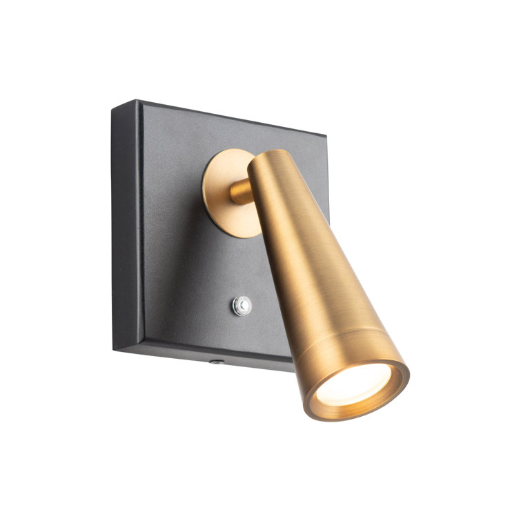 Arne Black and Aged Brass LED Swing Arm Wall Lamp