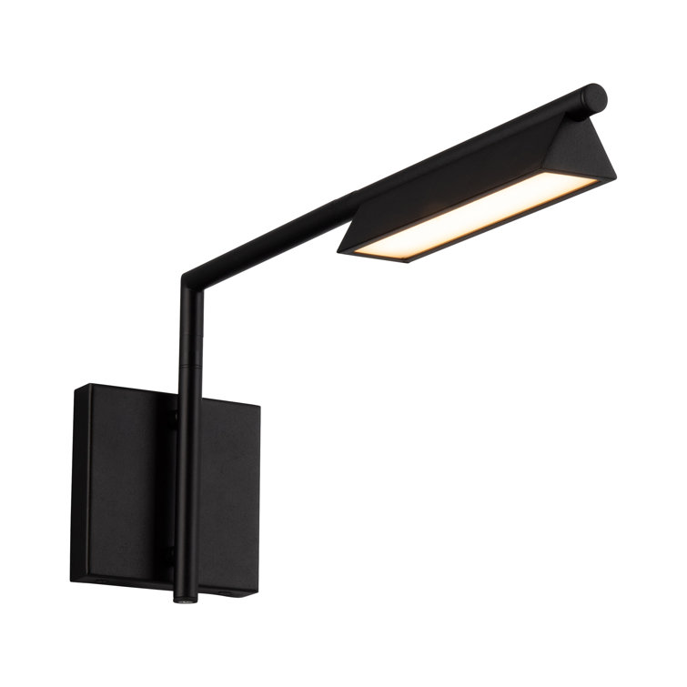 Hagert Black LED Swing Arm Wall Sconce with Dimmer