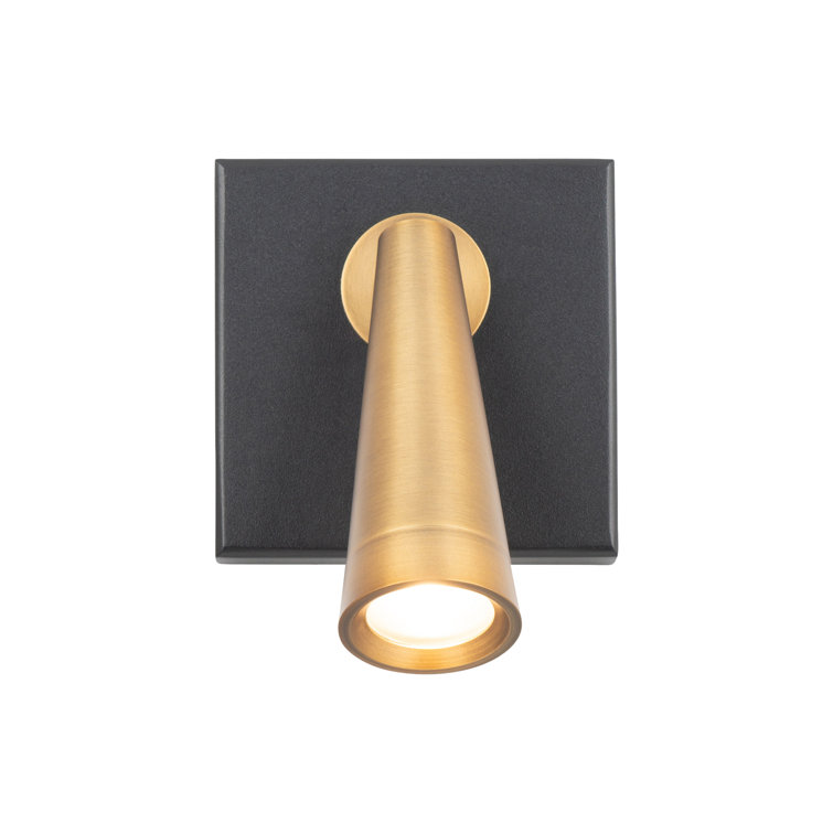 Arne Black and Aged Brass LED Swing Arm Wall Lamp