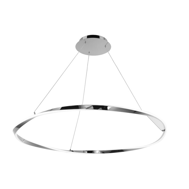 Eternal Chrome LED Drum Pendant Light with Mobius Strip Design
