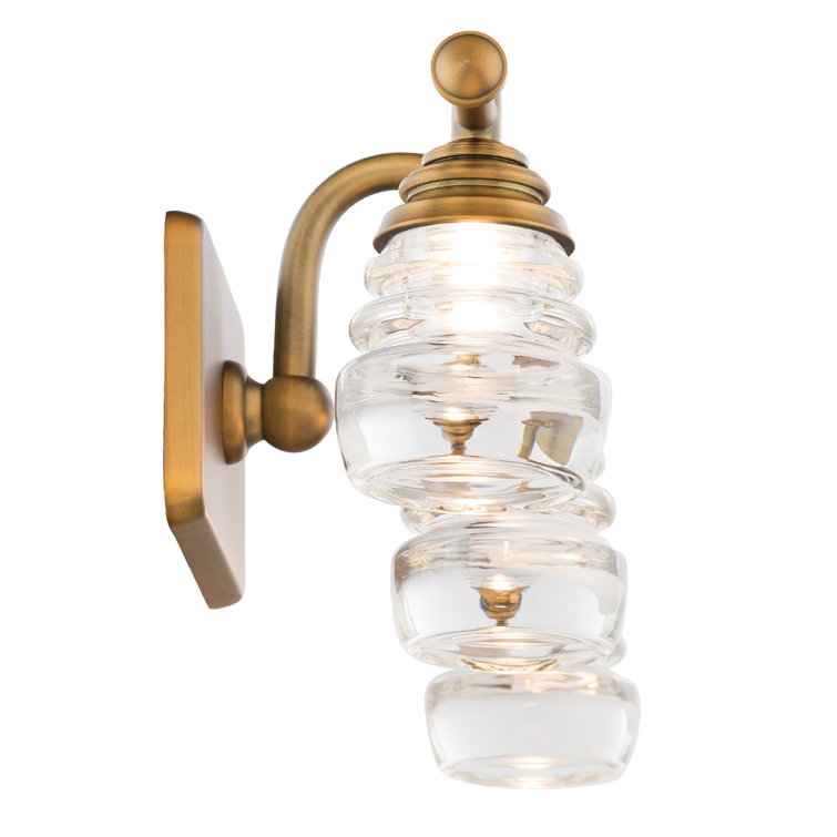 Aged Brass 3-Light LED Outdoor Vanity Jelly Jar Sconce