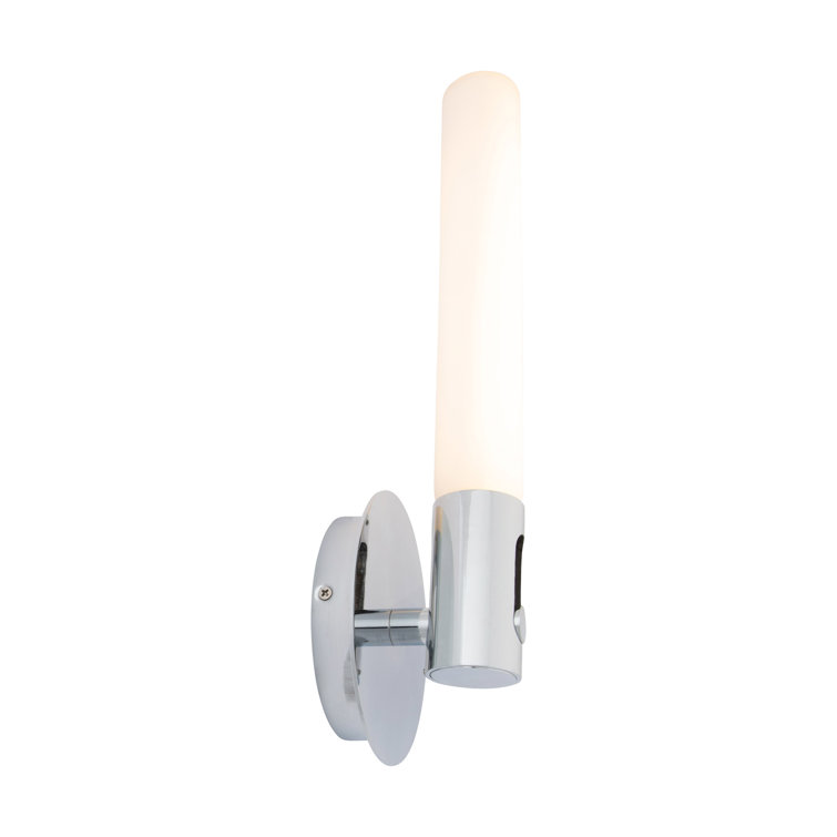 Clare Chrome Cylinder LED Outdoor Wall Sconce with Dimmable Light