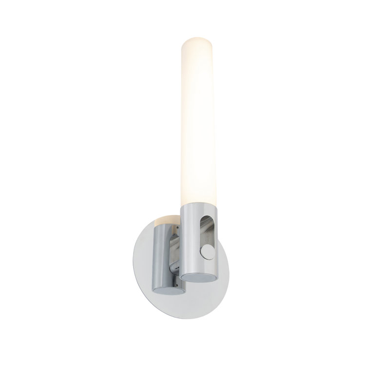 Clare Chrome Cylinder LED Outdoor Wall Sconce with Dimmable Light