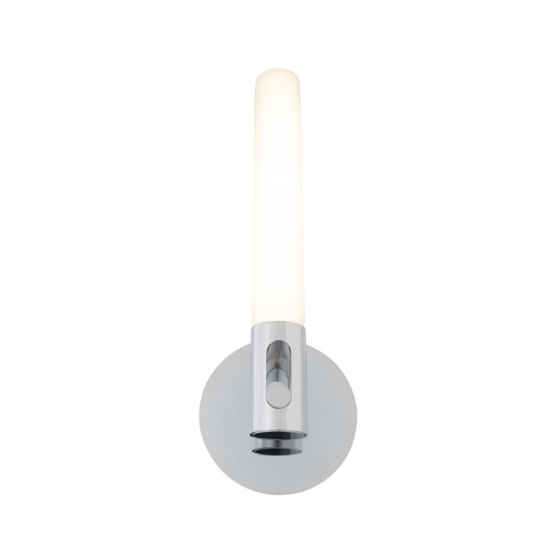 Clare Chrome Cylinder LED Outdoor Wall Sconce with Dimmable Light