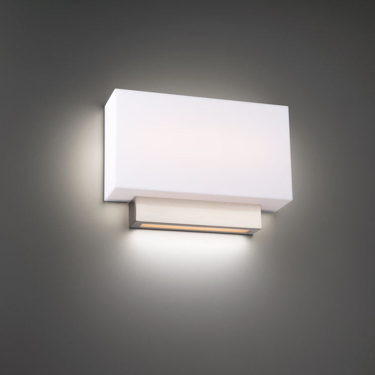 Elegant Brushed Nickel 14" Outdoor Vanity LED Wall Sconce