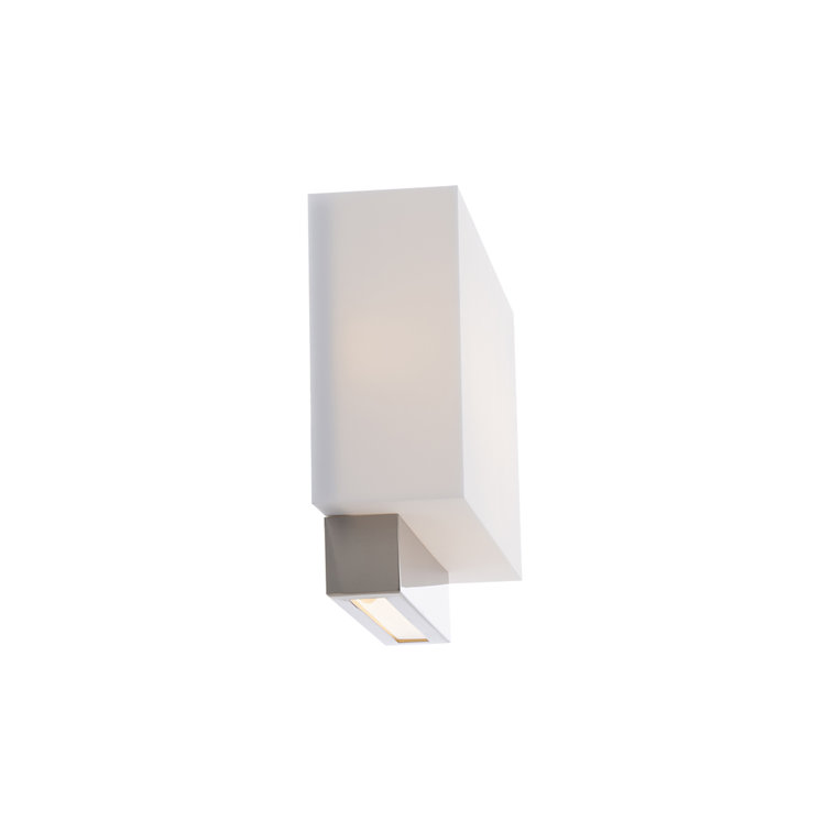 Elegant Brushed Nickel 14" Outdoor Vanity LED Wall Sconce
