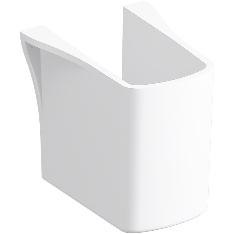 White Ceramic Wall-Mount Bathroom Sink Shroud