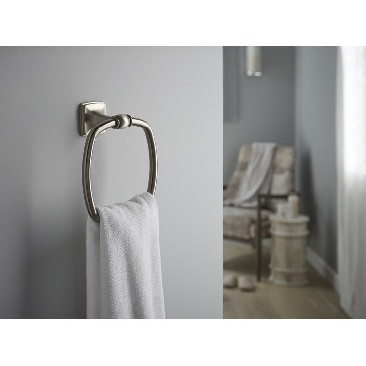 Vibrant Brushed Nickel Wall Mounted Towel Ring