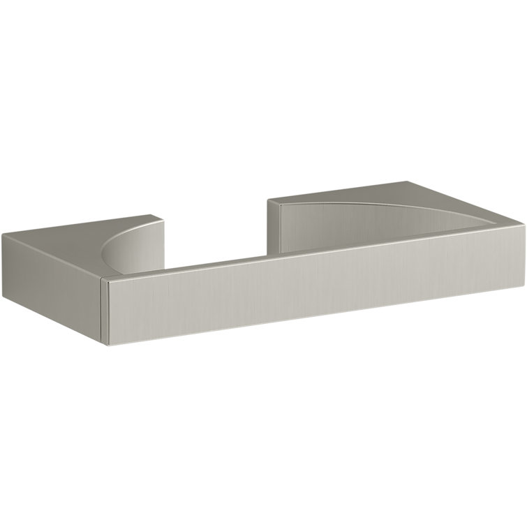 Minimalist Brushed Nickel Zinc Toilet Paper Holder