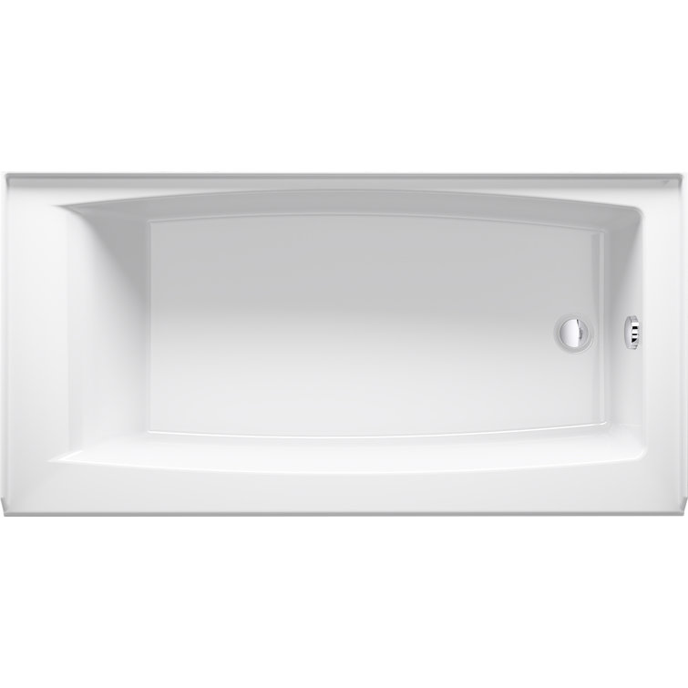 White Acrylic 60" x 30" Alcove Bath with Integral Apron