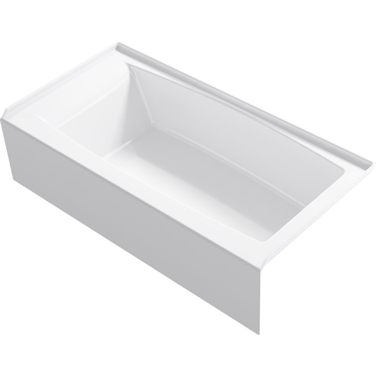 White Acrylic 60" x 30" Alcove Bath with Integral Apron