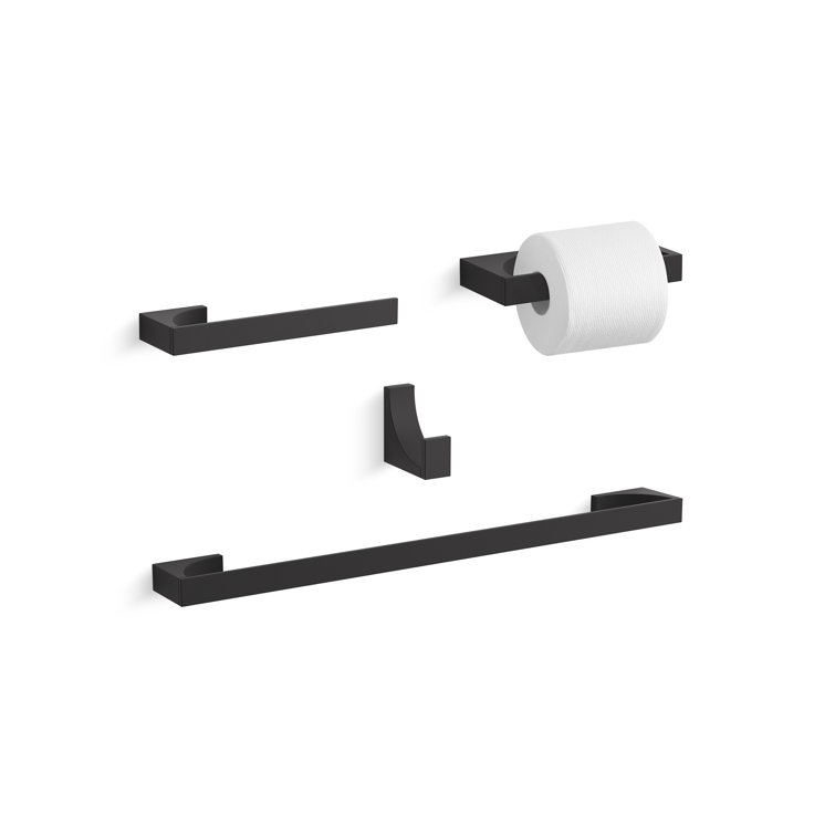 Matte Black Minimal Wall Mounted Towel Arm