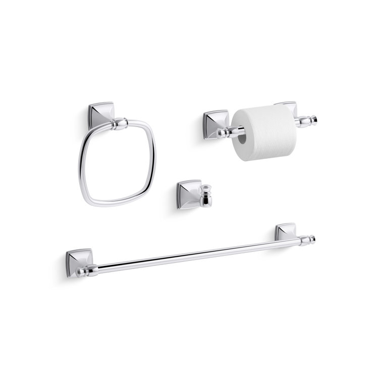Grand 24" Polished Chrome Wall Mounted Towel Bar