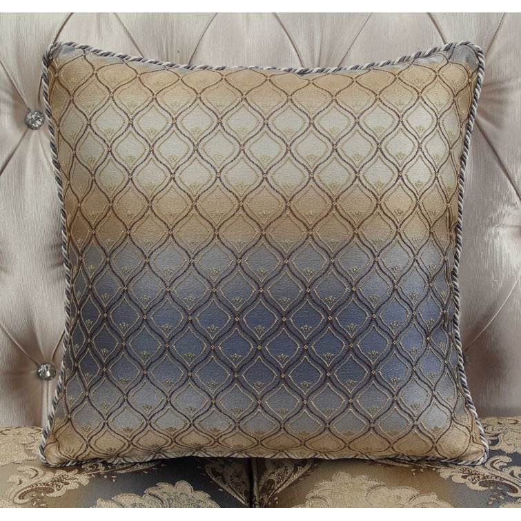 Elegant Antique White Floral Tufted Sofa with Nailhead Trim