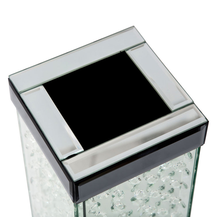 Tall Mirrored Crystal Decorative Floor Vase