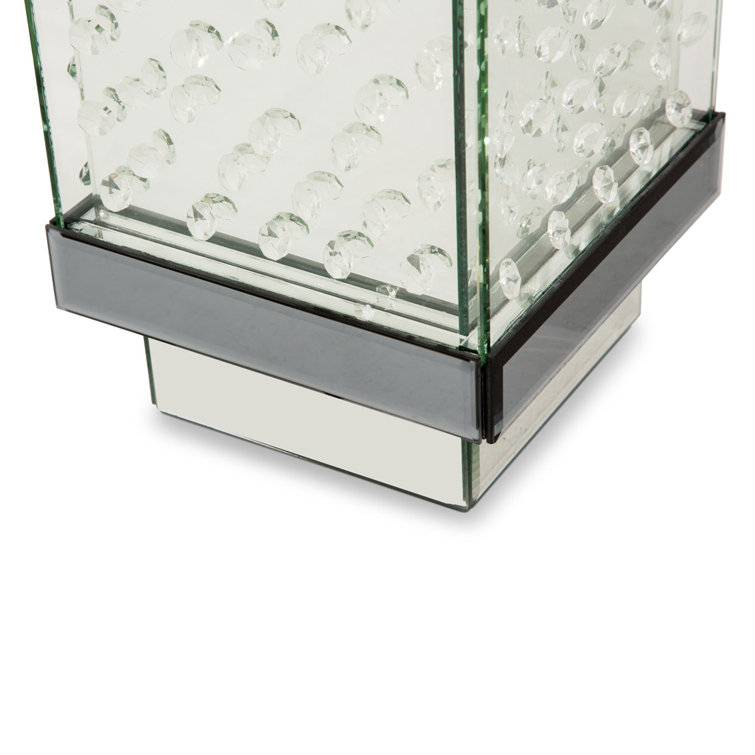 Tall Mirrored Crystal Decorative Floor Vase