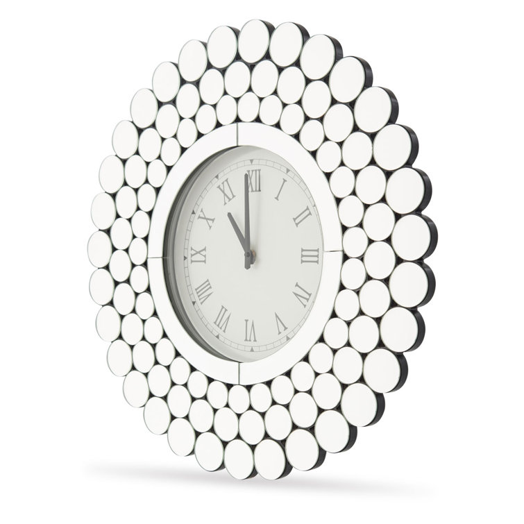 Montreal Round Mirrored Glass Wall Clock