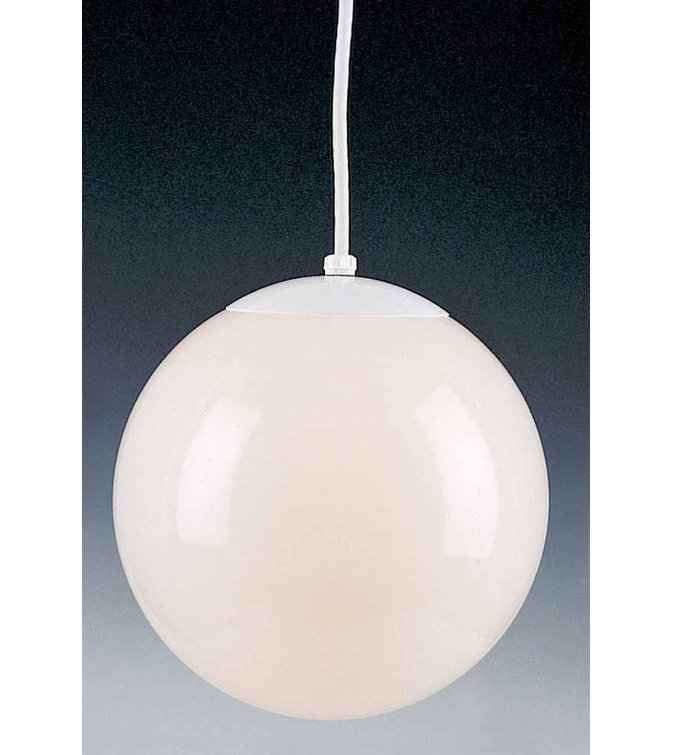 White Opal Glass Globe Pendant Light with Adjustable Cord