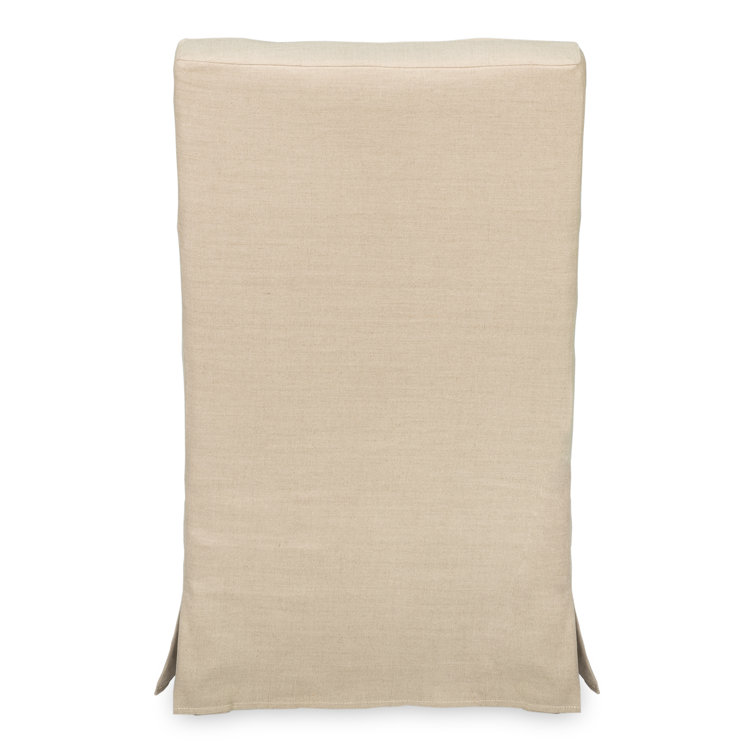 Transitional Beige Skirted Arm Chair with Matching Kidney Pillow