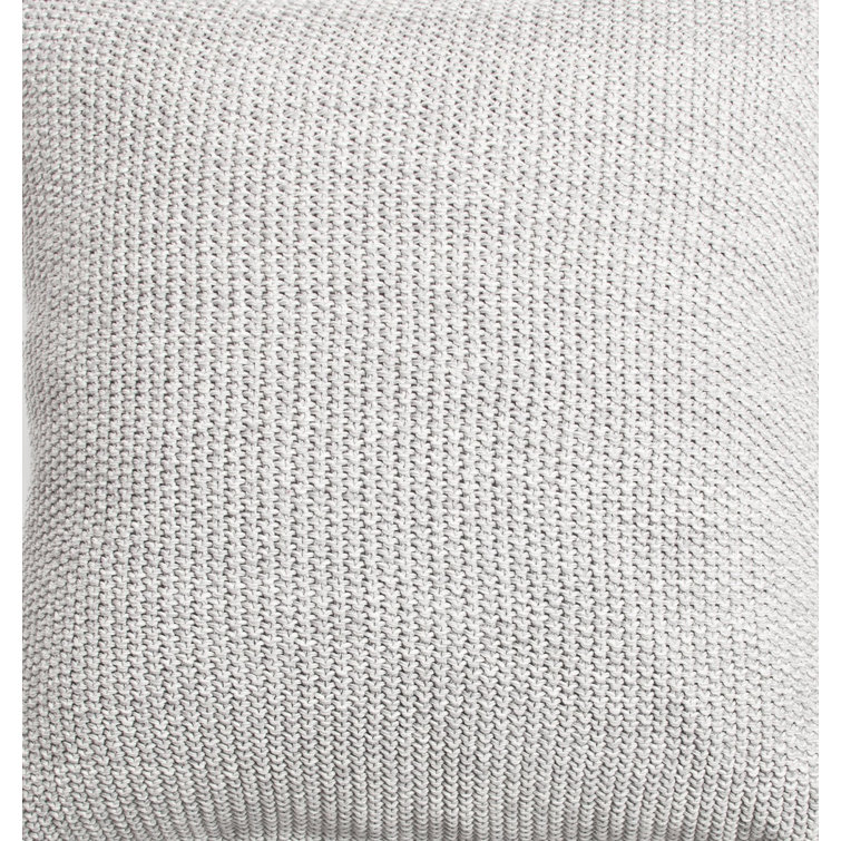 Edan Gray Cotton Square Throw Pillow with Removable Insert