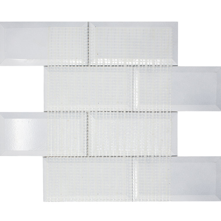Black Glass Mosaic Sheet with Micro-Beveled Edges