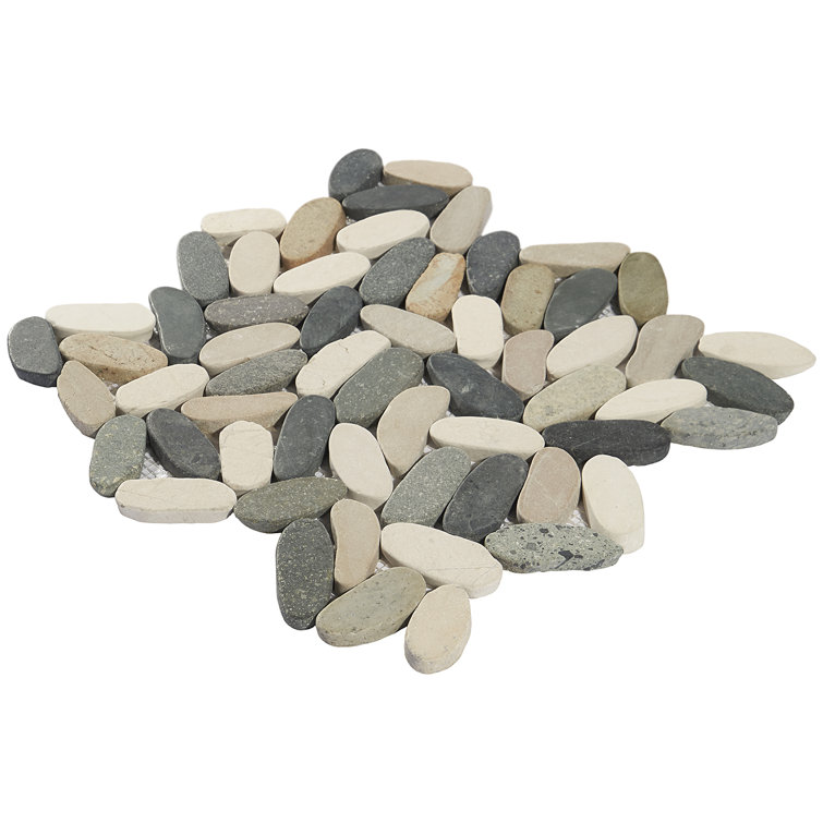 Multicolored Natural Stone Pebble Mosaic Tile for Floors and Walls