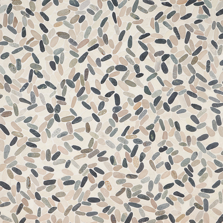 Multicolored Natural Stone Pebble Mosaic Tile for Floors and Walls