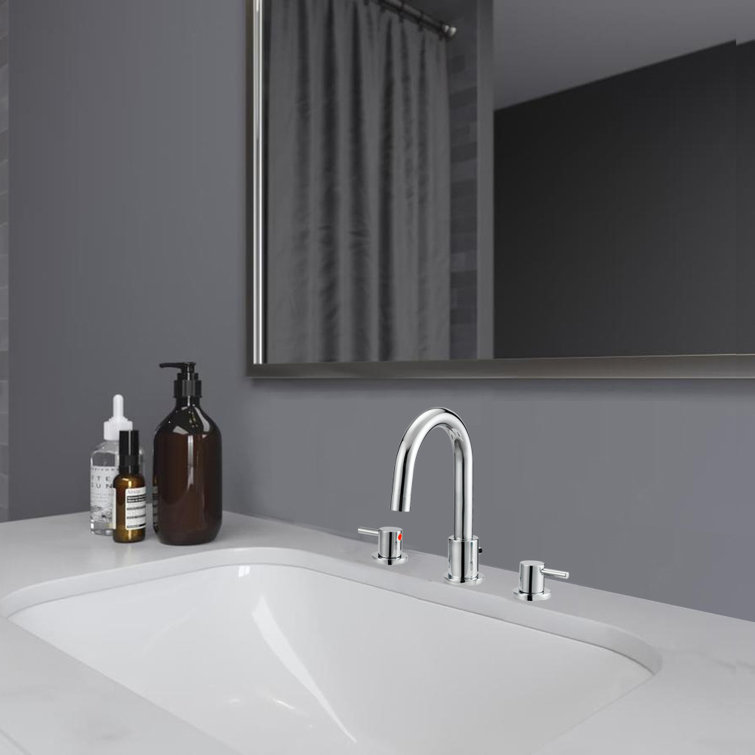 Chrome Dual Handle Widespread Bathroom Vessel Faucet