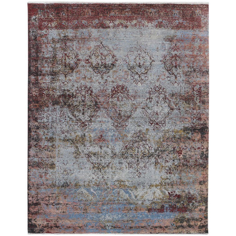 Urban Abstract 8' x 10' Hand-Knotted Black Wool & Silk Rug
