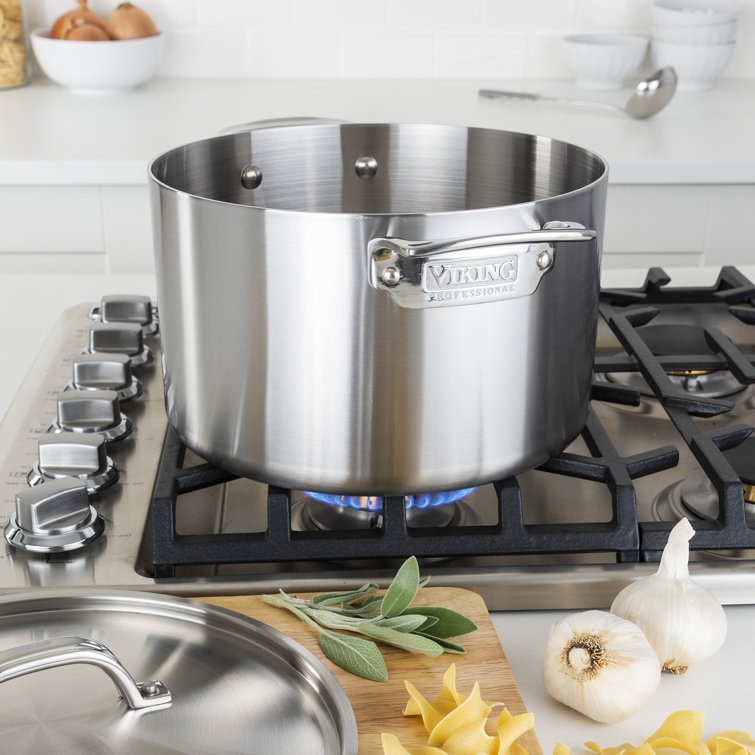 Viking 8-Quart Stainless Steel Stockpot with Glass Lid