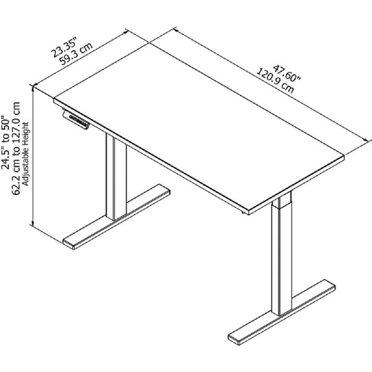 ErgoFlex Black Walnut and Cool Gray Electric Sit-Stand Desk 47.6"