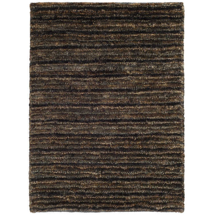 Gray Hand-Knotted Jute Rectangular Area Rug