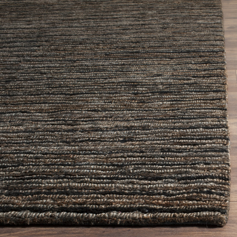 Gray Hand-Knotted Jute Rectangular Area Rug
