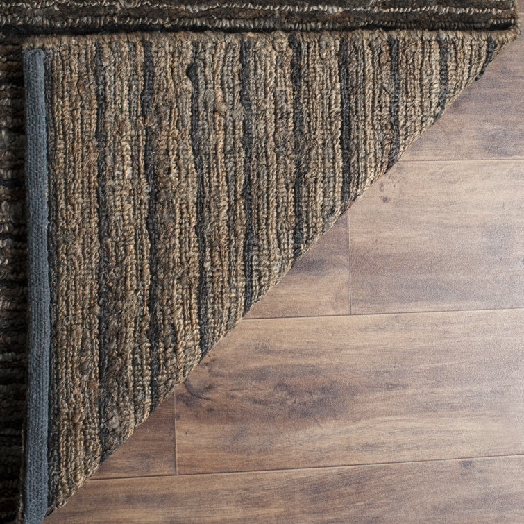 Gray Hand-Knotted Jute Rectangular Area Rug