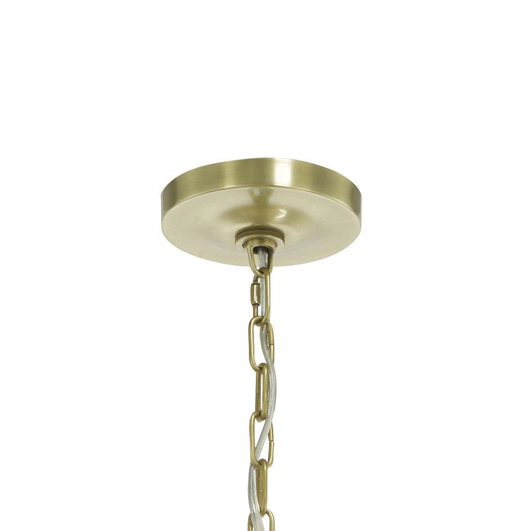 Clover Aged Brass 8-Light Chandelier with Crystal Glass Beads