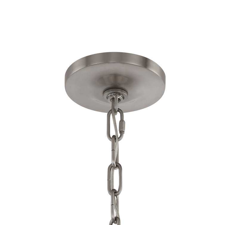Elegant Brushed Nickel & Crystal 8-Light Chandelier