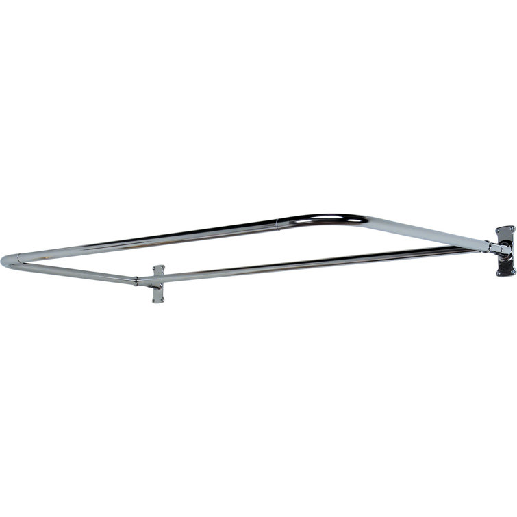60'' Polished Chrome D-Shaped Shower Curtain Rod