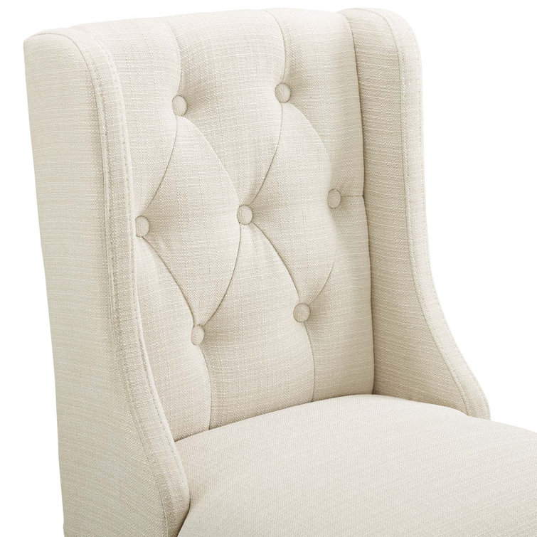 Beige Tufted Button Upholstered Counter Bar Stool Set of 2